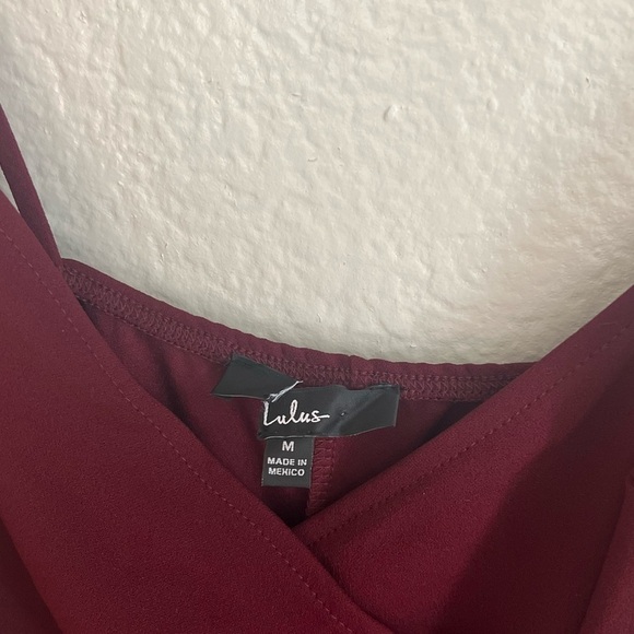 NWOT Sweetest Admirer Burgundy Ruched Surplice Maxi Dress - Picture 5 of 6